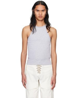 Dion Lee Débardeur gris à chaine à billes - Noir