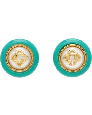 CASABLANCA Pearl Stud Earrings - Blue