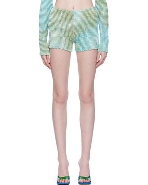 Off-White c/o Virgil Abloh Blue Smocked Shorts - Green