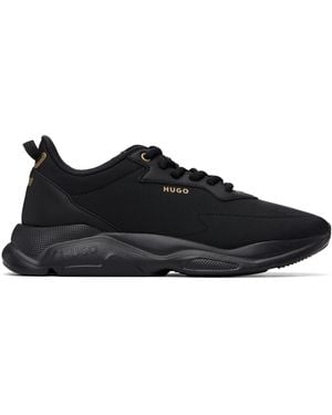 HUGO Logo Stamp Trainers - Black