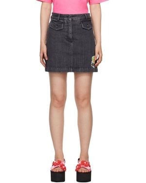 Moschino Puzzle Bobble Denim Skirt - Black