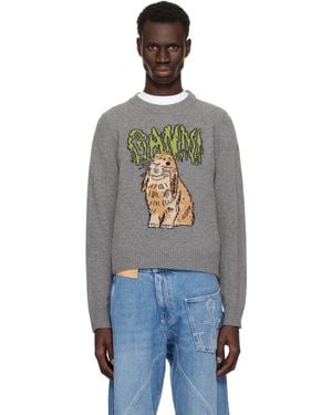 Ganni Graphic Bunny Jumper - Black