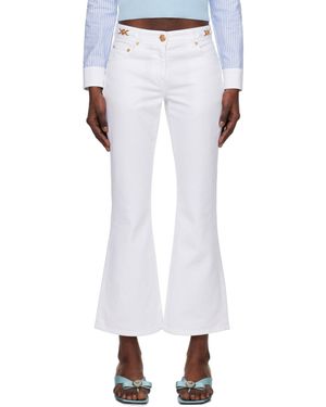 Versace Jean évasé et écourté blanc
