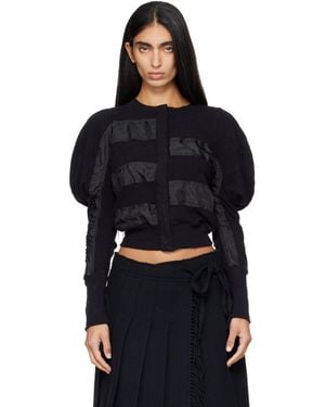 OPEN YY Cardigan Décontracté Noir À Panneaux