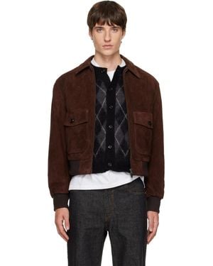 Tonywack Split Patch Pocket Suede Jacket - Brown