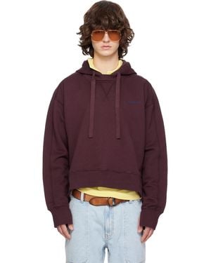 Sanderlak Burgundy Embroidered Logo Hoodie - Purple