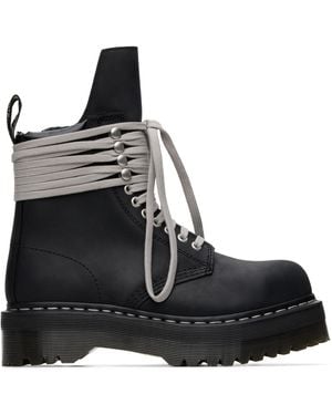 Rick Owens Bottes Noires À Semelle Quad Et À Bout En Acier Édition Dr. Martens