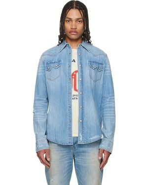 Cout de la Liberte Max Rigid Denim Western Shirt - Blue