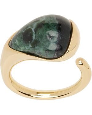 Bottega Veneta Petite Bague À Ornement En Marbre - Vert