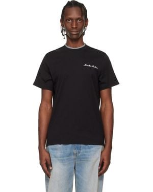 Moncler Embroidered Logo Cotton T-Shirt - Black