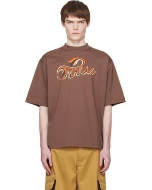 Marni Cotton Wave Print' T-Shirt - Brown