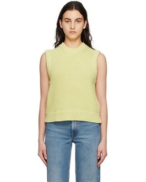 House of Dagmar Mouliné Vest - Yellow