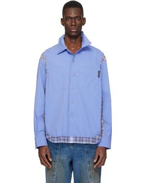ANDERSSON BELL Aprol Mesh Panel Shirt - Blue