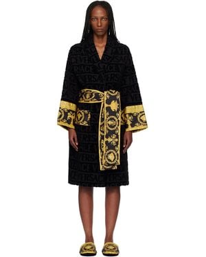 Versace 'I Heart Baroque' Bathrobe - Black