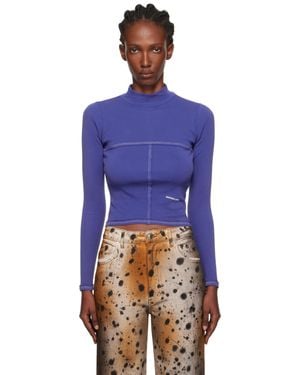 Eckhaus Latta Lapped Baby Turtleneck - Blue