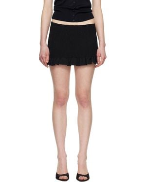GUIZIO Apolline Smocked Miniskirt - Black