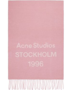 Acne Studios Wide Logo Scarf - Pink