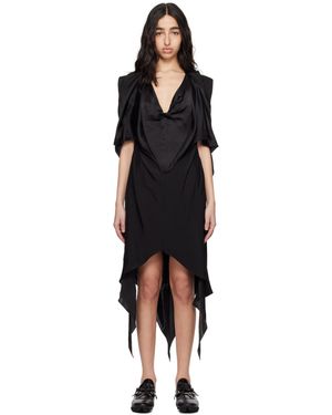 Kiko Kostadinov Fornax Draped Midi Dress - Black