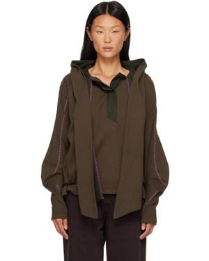 Kiko Kostadinov Khaki Petrel Pullover Hoodie - Brown