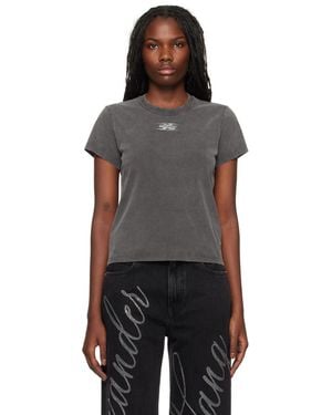 T By Alexander Wang グレー Blade Logo エンボス Tシャツ - ブラック