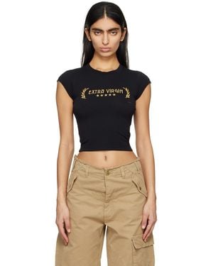 Eytys Zion Crewneck Cropped T-Shirt - Black