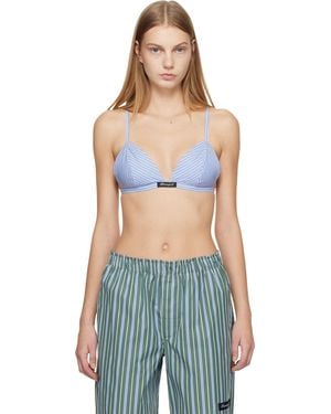 HOMMEGIRLS Shirting Bralette - Blue