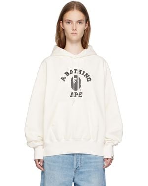 A Bathing Ape Off- University Pullover Hoodie - White