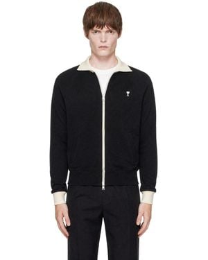 Ami Paris Zipped Ami De Coeur Sweatshirt - Black