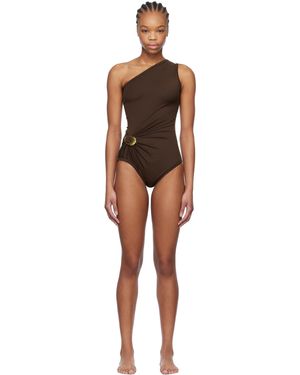 Bottega Veneta Maillot De Bain Brun En Nylon Extensible - Noir