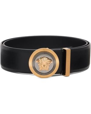 Versace ブラック メドゥーサ ビギー レザーベルト