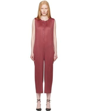Pleats Please Issey Miyake Burgundy Monthly Colours May Jumpsuit - Black