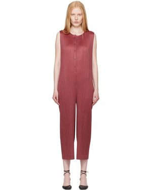 Pleats Please Issey Miyake Burgundy Monthly Colours May Jumpsuit - Black