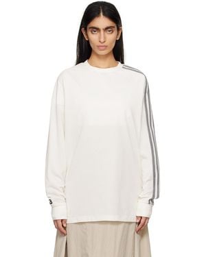 Y-3 オフホワイト 3-stripes 長袖tシャツ