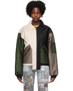 (DI)VISION (di)vision Off- Colorblocked Bomber Jacket - Black