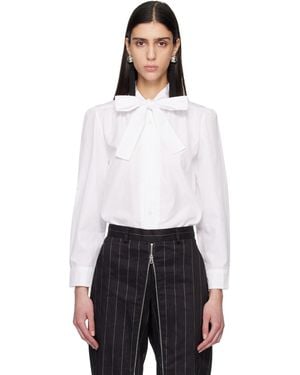 R13 Neck Tie Shirt - White
