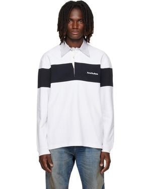 Acne Studios Striped Polo - White