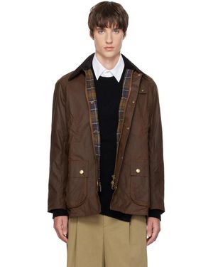 Barbour Blouson Ashby Brun En Coton Ciré - Marron