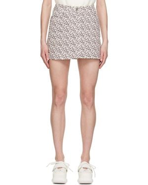 Shrimps Mini-jupe rocky blanc cassé en denim - Noir