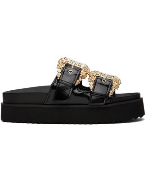 Versace Jeans Couture ブラック Baroque バックル サンダル