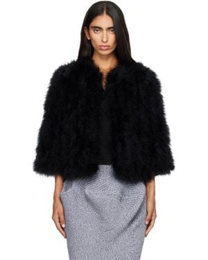 Yves Salomon Turkey Feather Jacket - Black