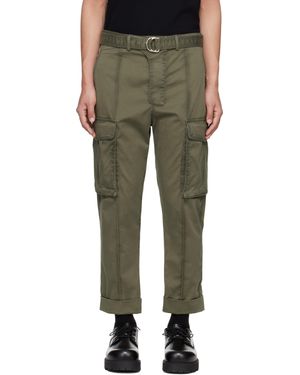 Balmain Pantalon Cargo Décontracté Façon Tailleur Vert En Coton