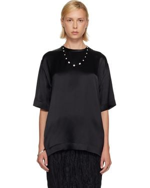TOTEME Satin T-Shirt - Black