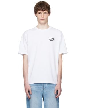 Maison Kitsuné T-Shirt Décontracté Blanc À Logo Calligraphié
