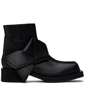 Acne Studios Stylish Leather Musubi Boots For - Black