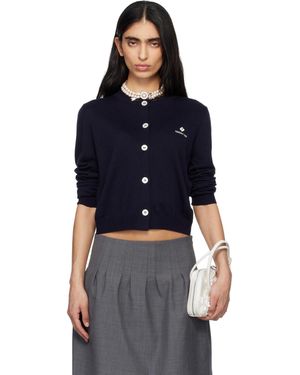 ShuShu/Tong Logo-Stitch Knit Cardigan - Blue