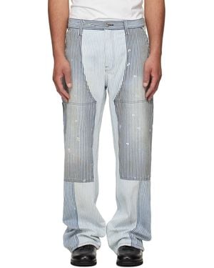 Cout de la Liberte Max Hickory Stripe Union Work Jeans - Grey
