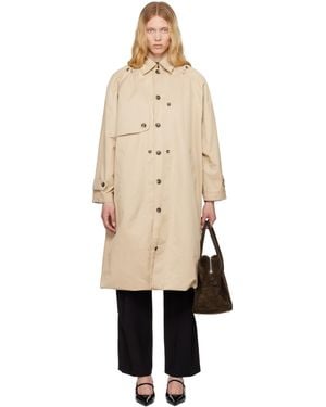 ROKH Balloon Shape Buttoned Trench Coat - Black