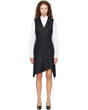 Comme des Garçons Panelled Wool Midi Dress - Black