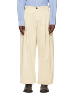 Studio Nicholson Off- Sorte Trousers - Natural