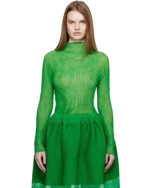 Issey Miyake Chiffon Twist 3 Top - Green